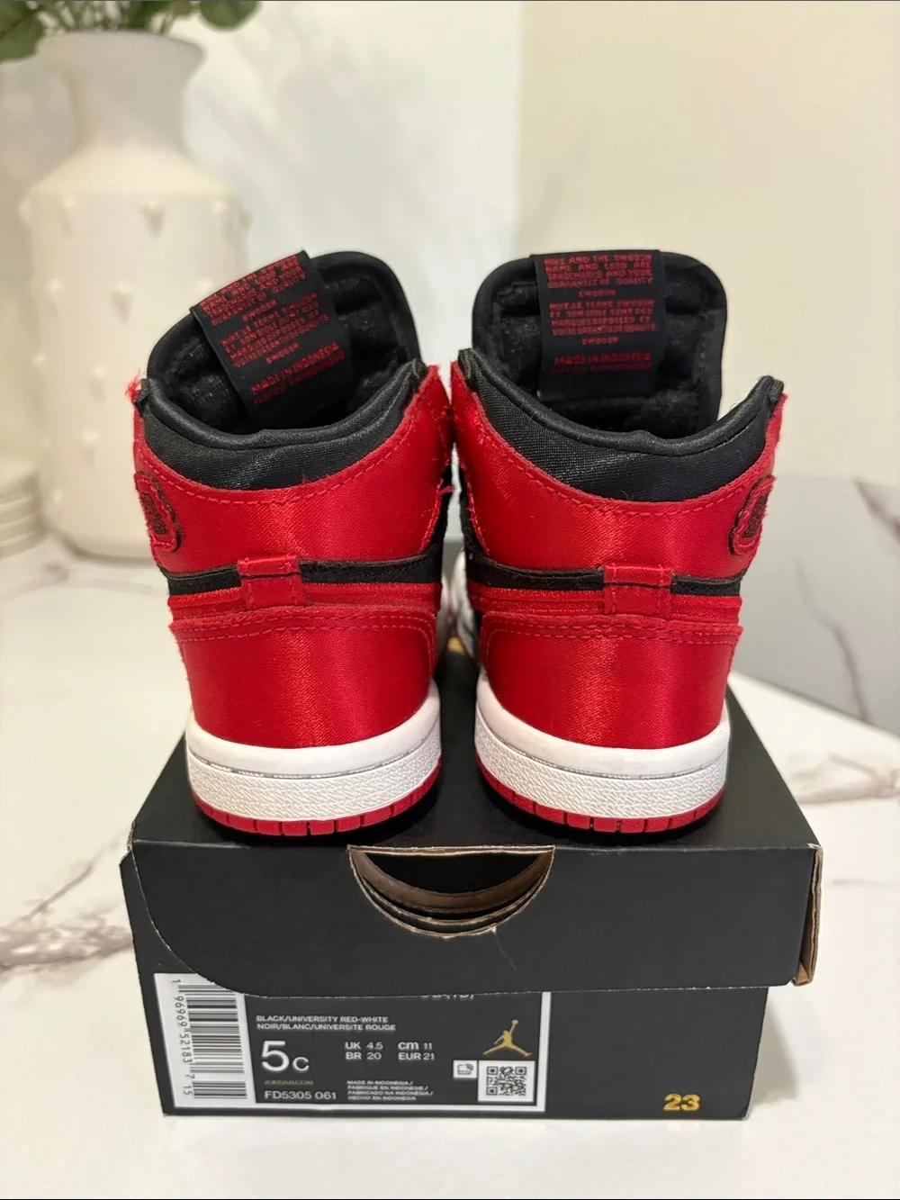 Nike Kids High-Top Sneakers in Black and Red